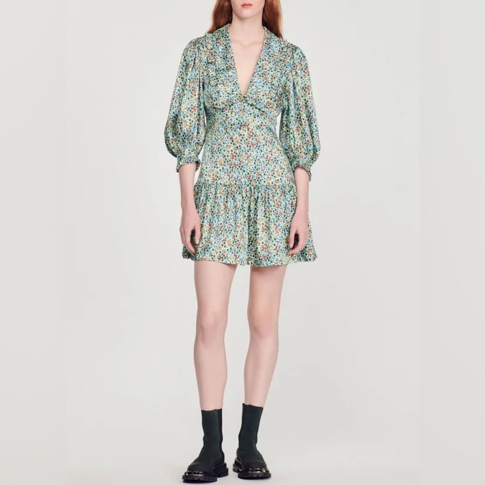 Sandro new without tags silk floral dress